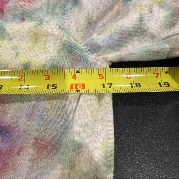 Tie dye long sleeve cotton cardigan in bright watercolor abstract pattern M - Picture 4 of 12